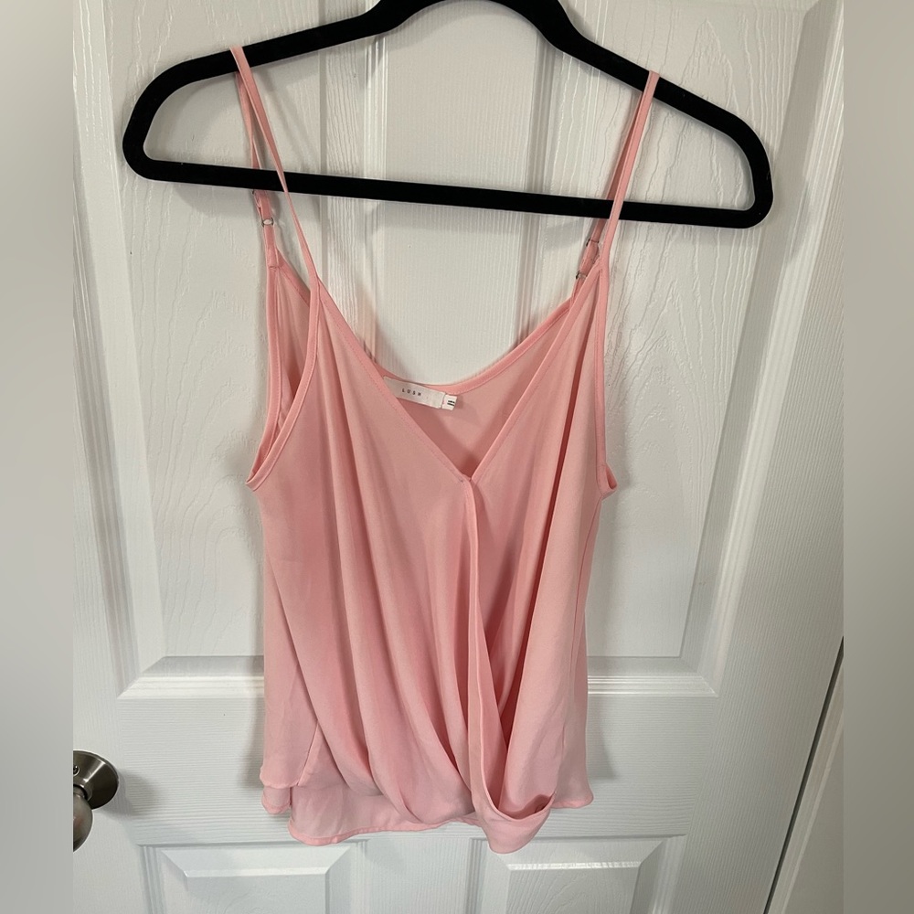 Draped chiffon tank
